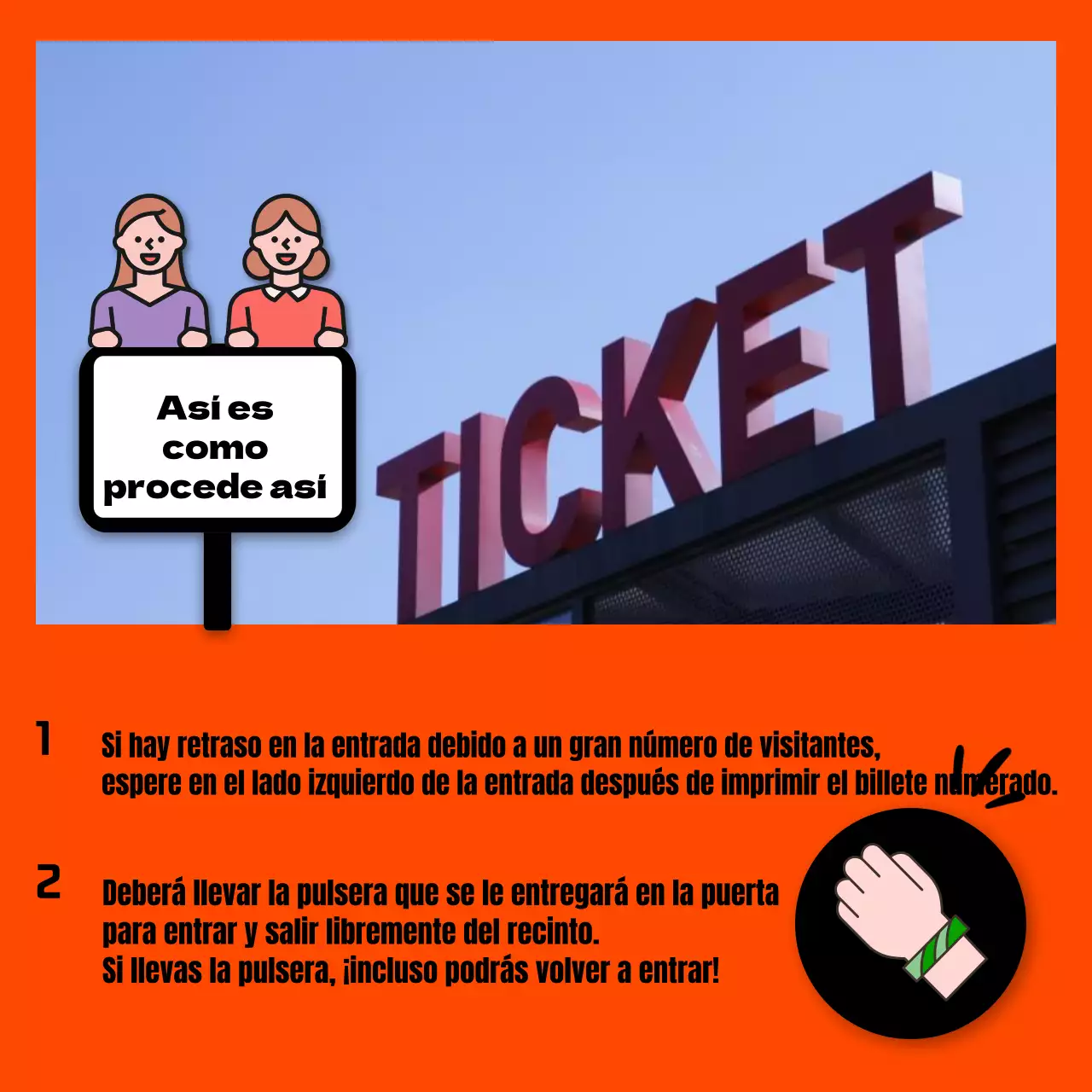 Guía para utilizar los espacios culturales con fondo y marcos naranjas