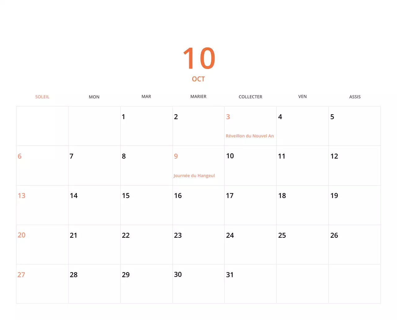 Calendrier de bureau illustré vert sur le thème de la famille