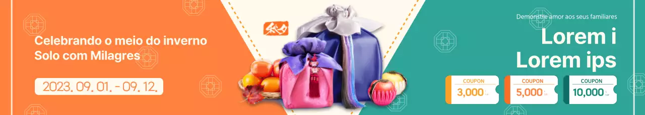 Reserve previamente o seu conjunto de oferta Chuseok com um conceito brilhante e alegre