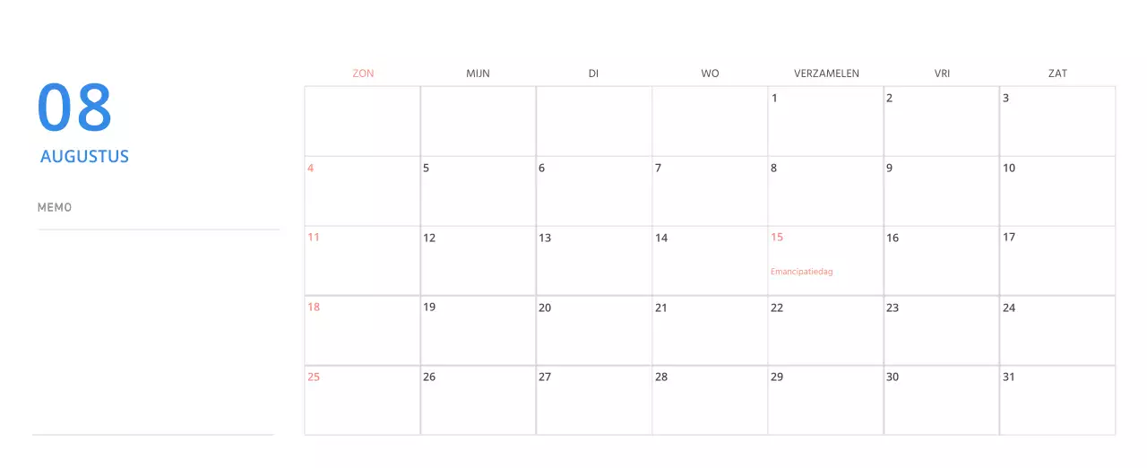 Schattige geïllustreerde groene bureaukalender met familiethema