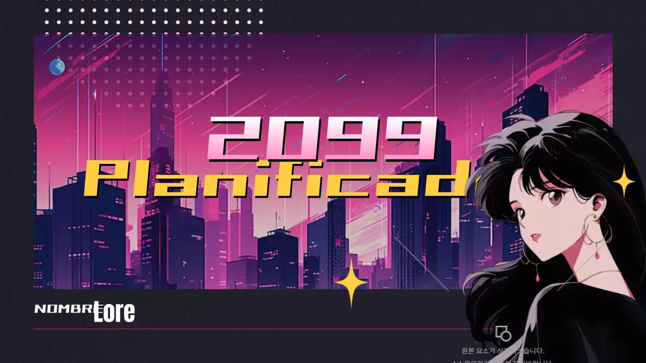 Agenda de animación CityPop en degradado negro y rosa