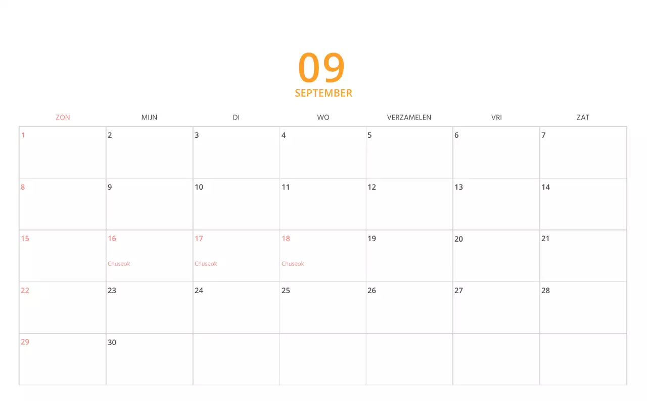 Schattige geïllustreerde groene bureaukalender met familiethema