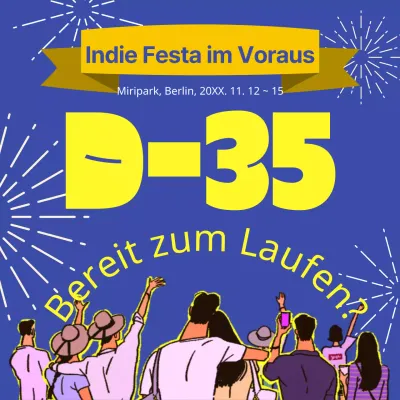 Werben Sie für ein kitschiges Festival in Blau