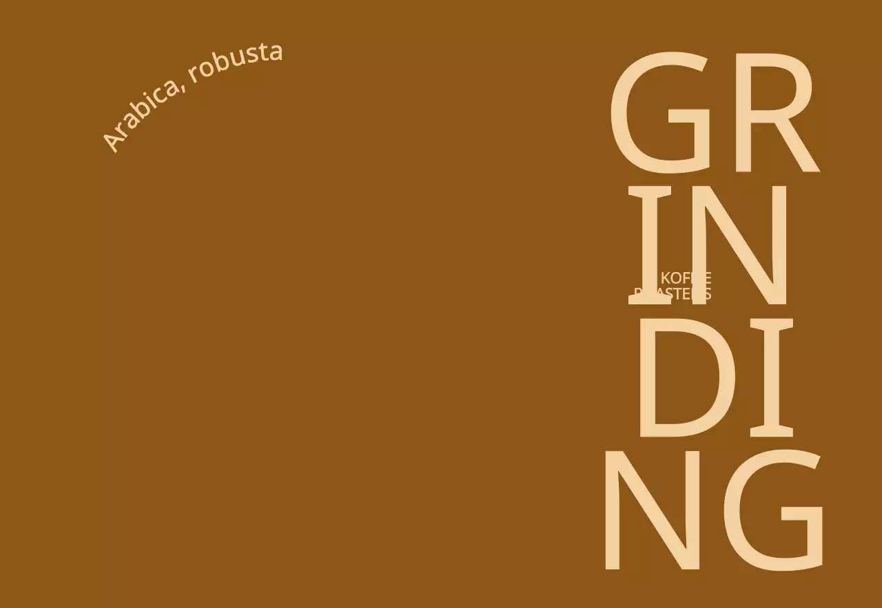 Promotie van een café met een eenvoudig, luxe concept in bruine en beige tekst.