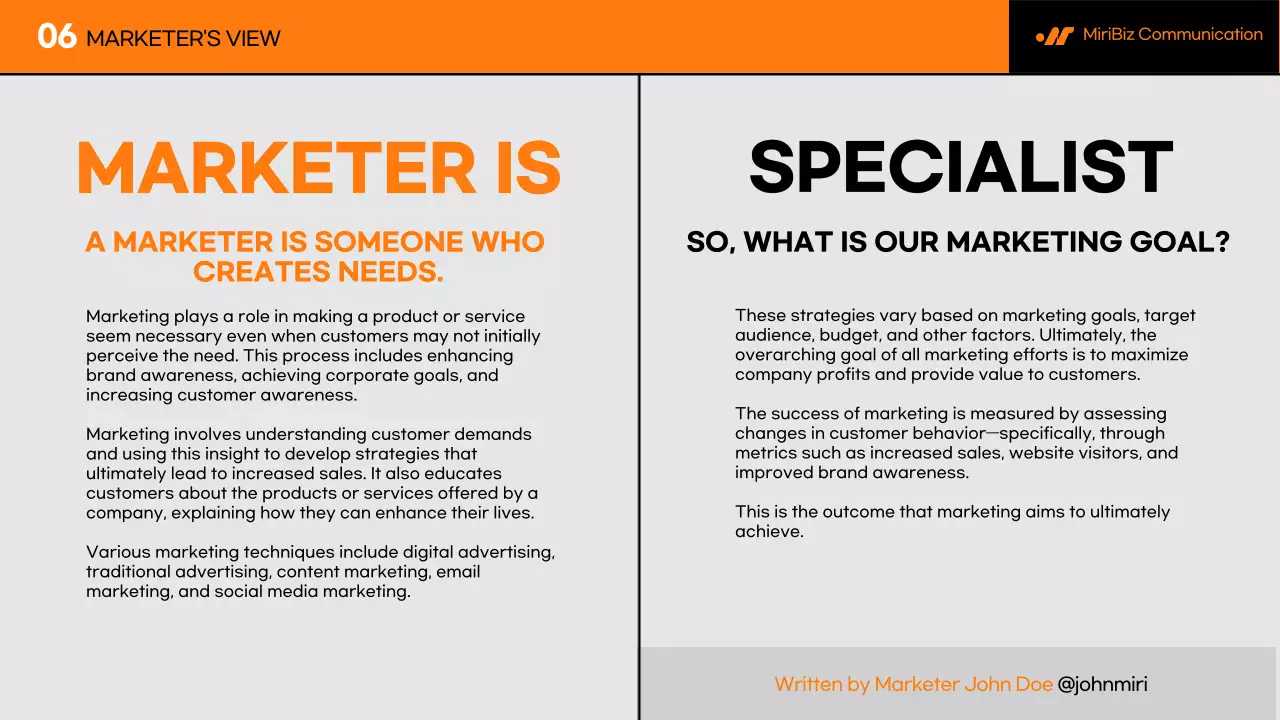 오렌지 모던 마케팅 보고서 프레젠테이션