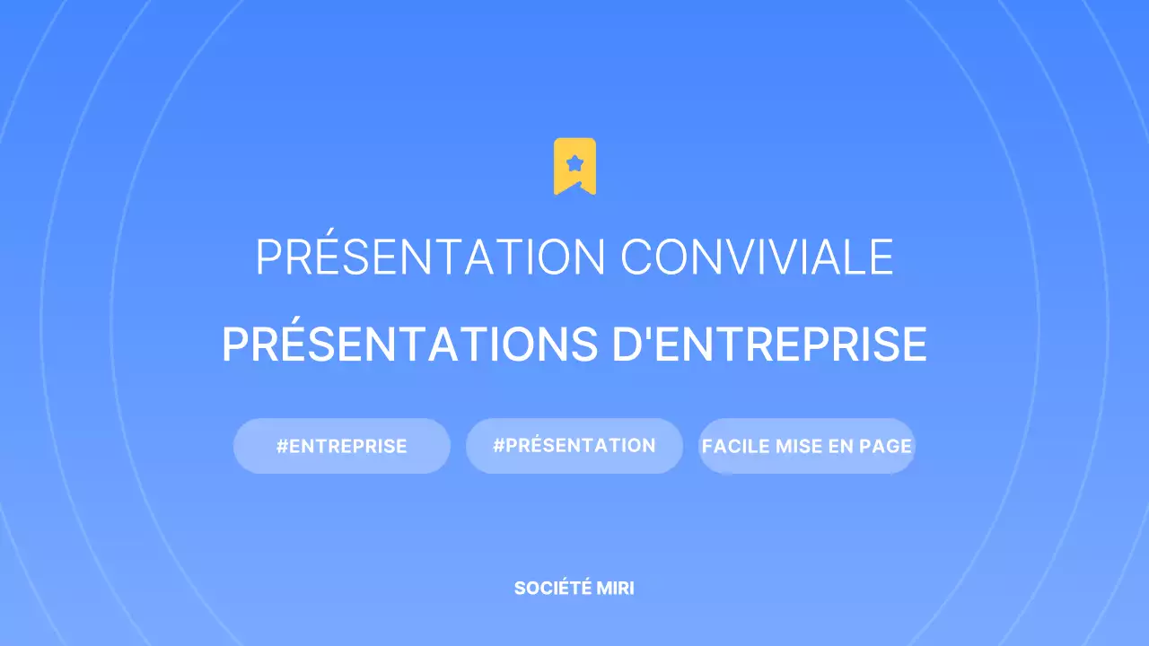 Une présentation commerciale simple en bleu et jaune