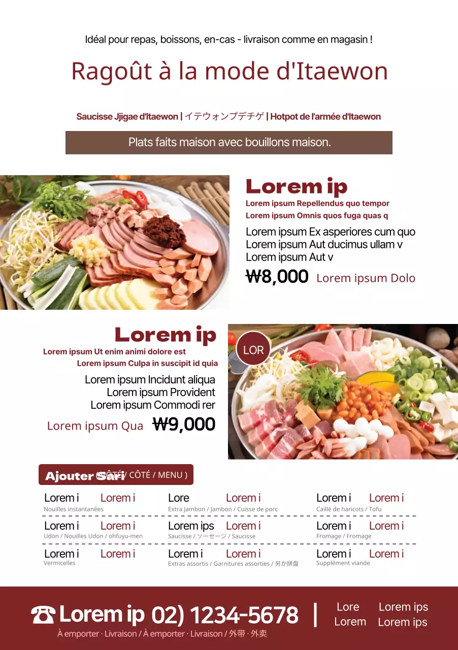 Conception d'une description de menu de ragoût à l'aide d'une photo d'aliment colorée par le vin