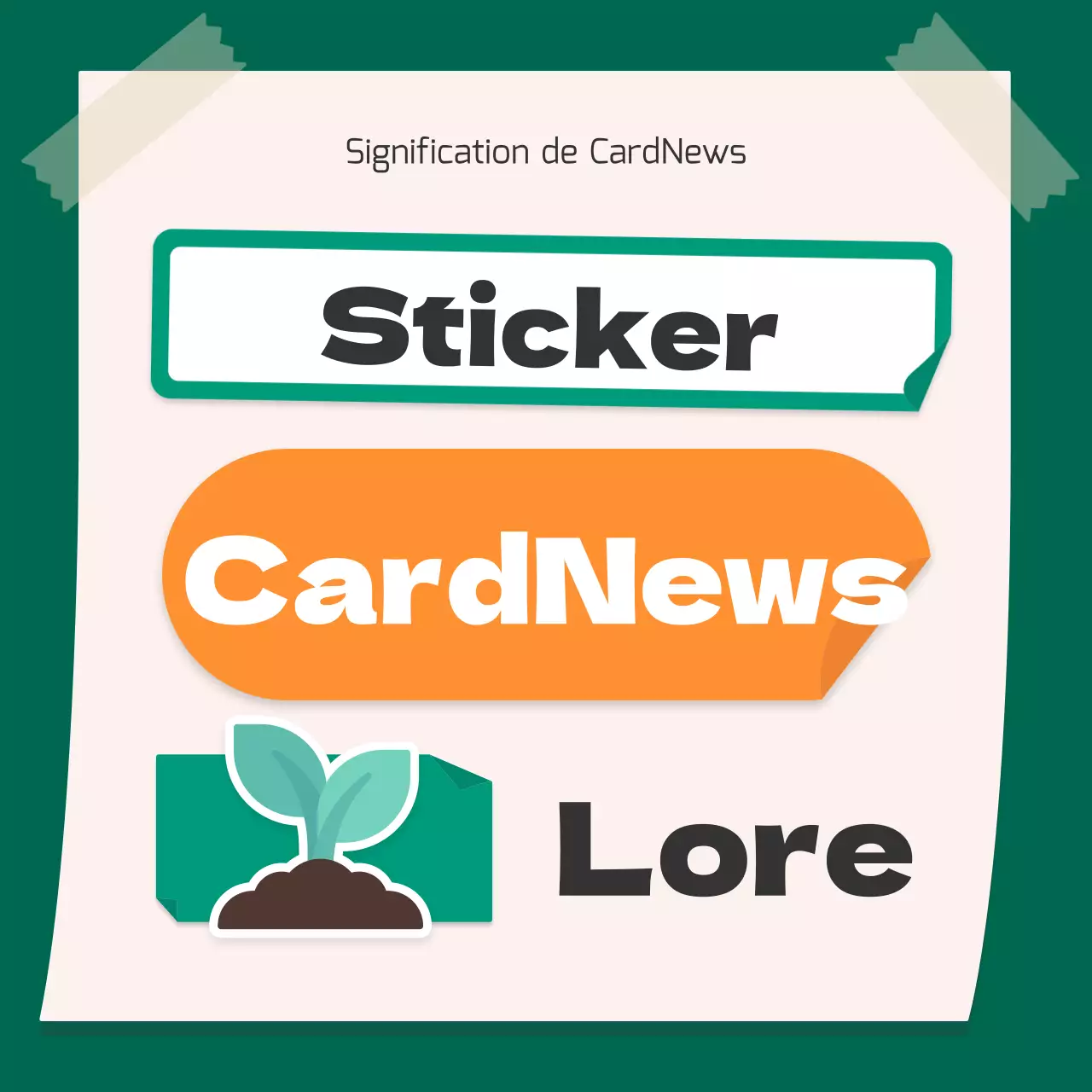 Un joli concept d'autocollant orange et vert pour l'environnement CardNews