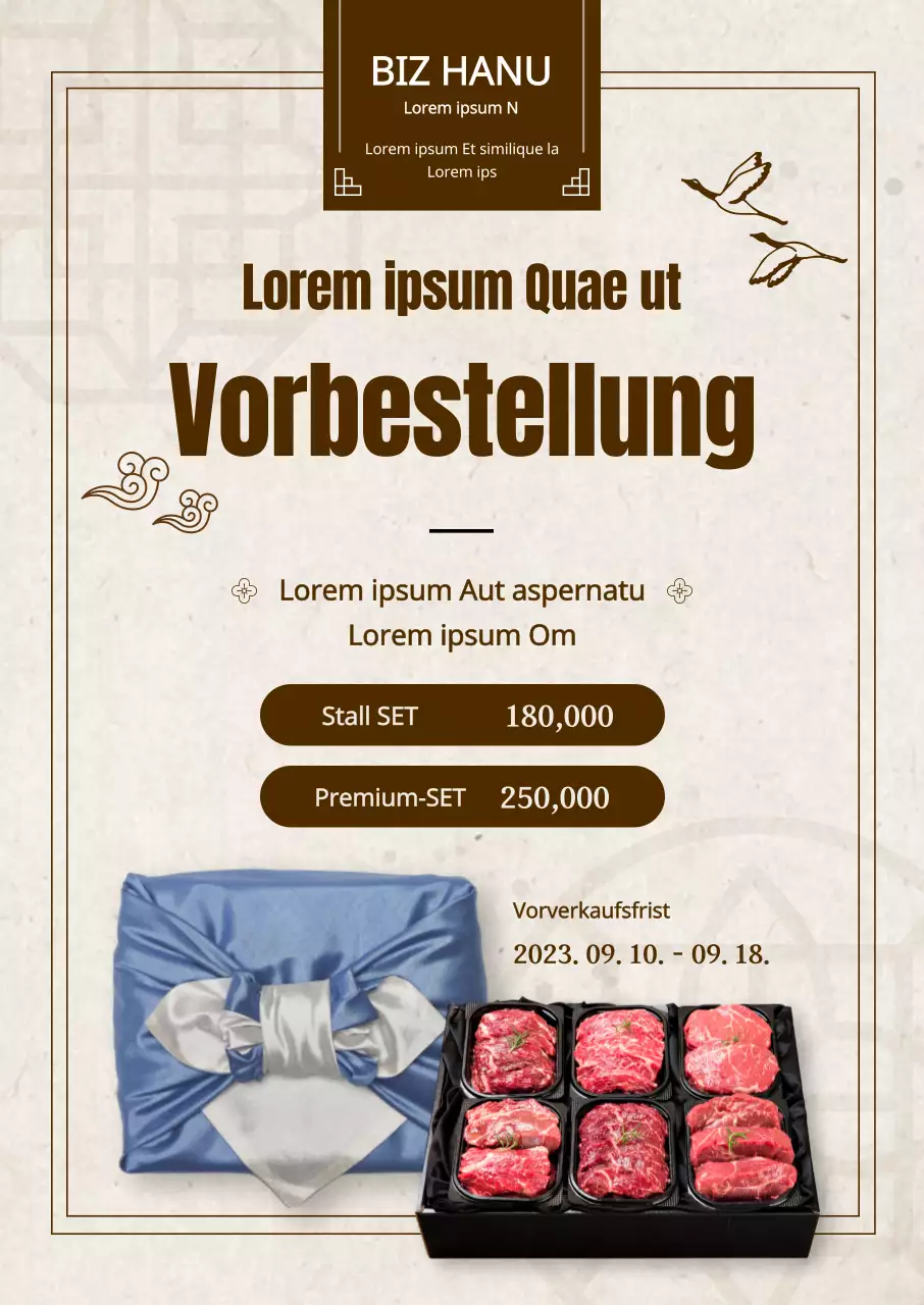 Vorbestellung eines traditionellen und luxuriösen koreanischen Chuseok-Rindfleischsets