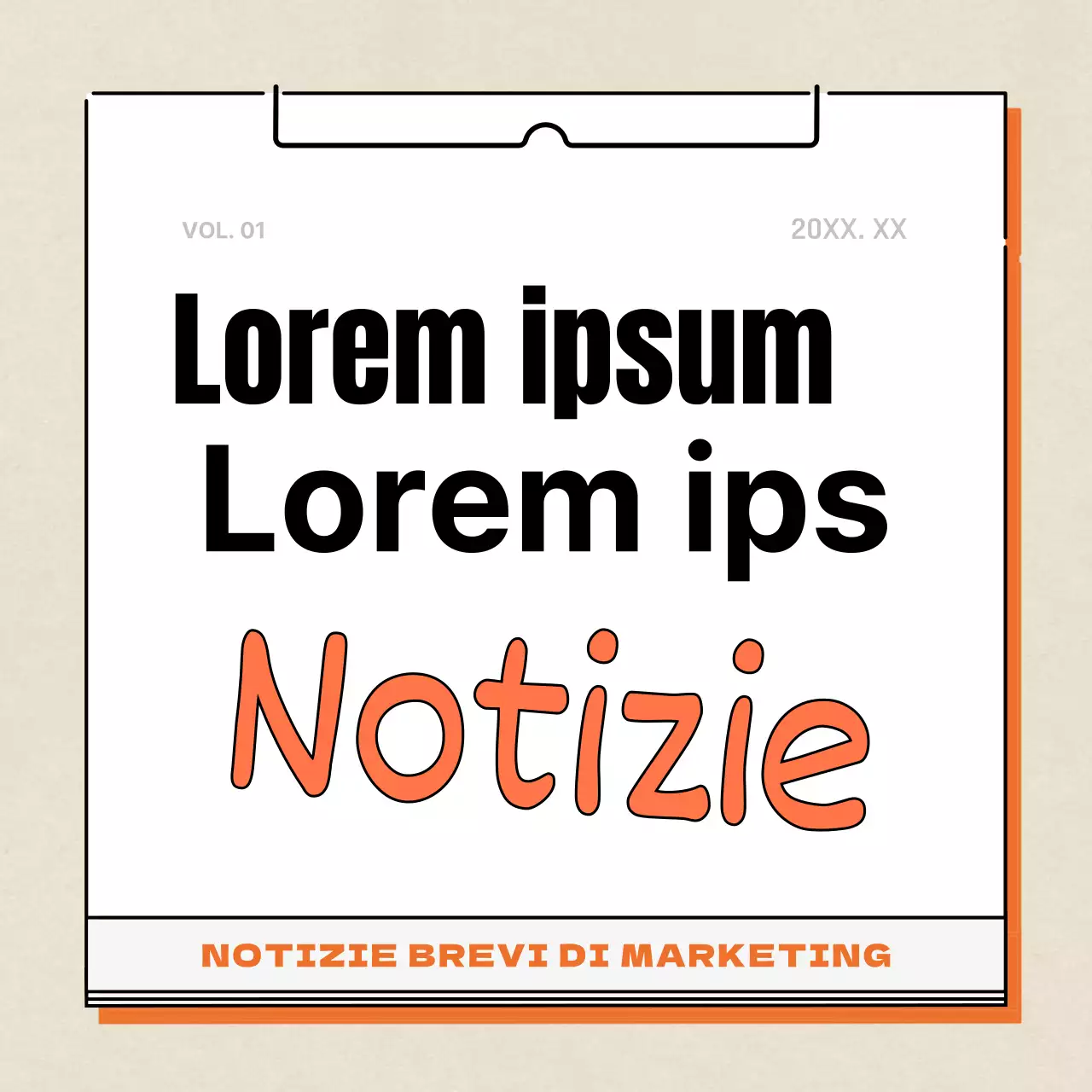 Arancione e bianco, moderno e pulito, che mette in evidenza le informazioni di marketing