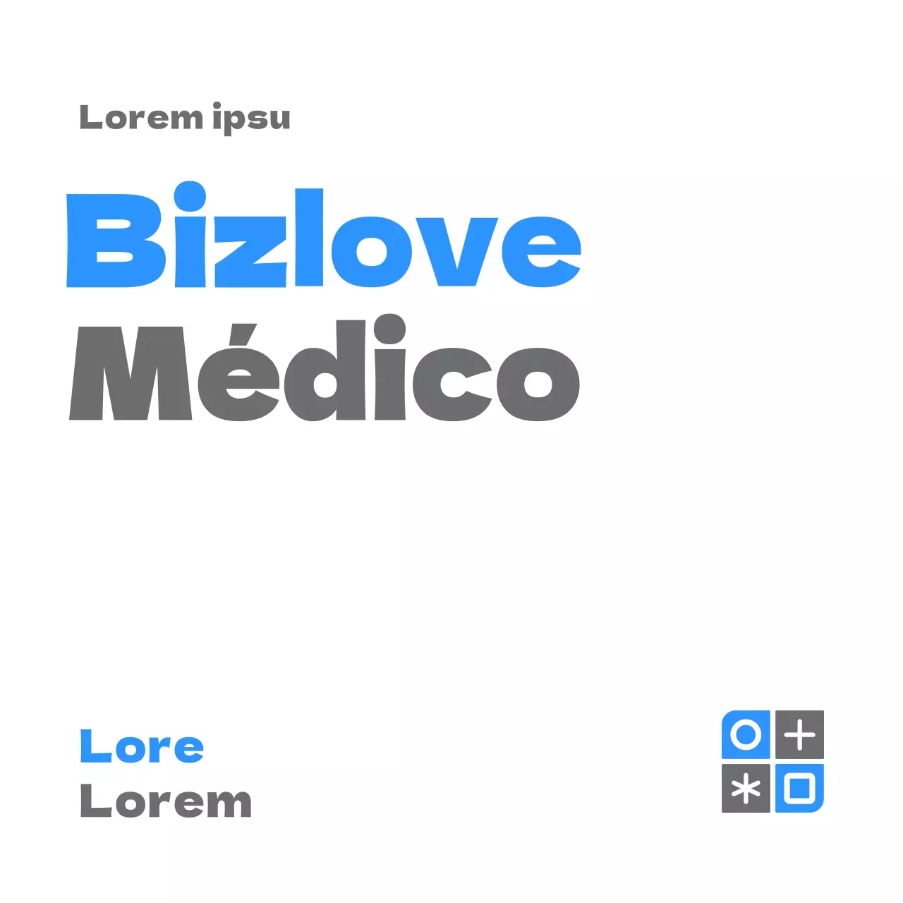 Um design simples com um logótipo azul e cinzento e o nome da clínica.