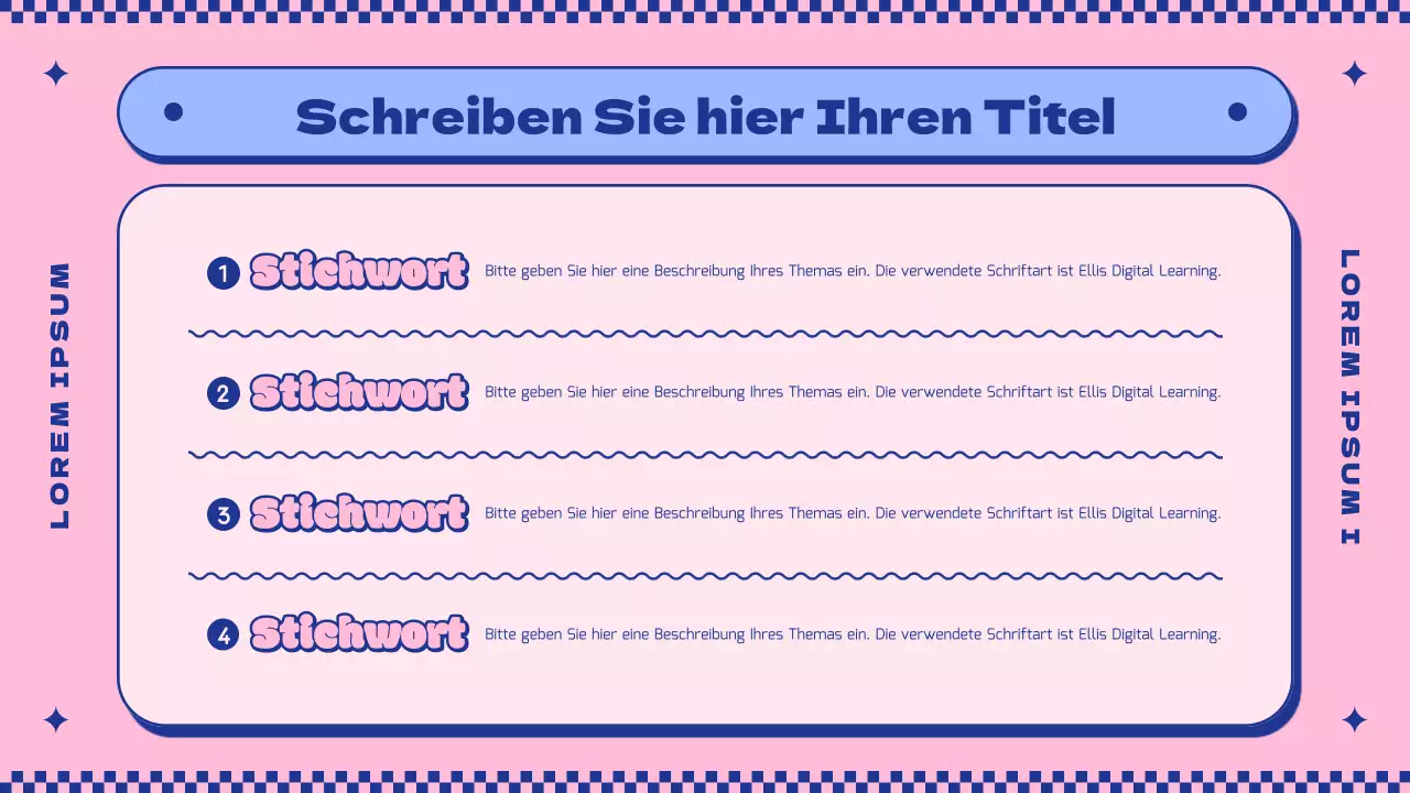 Einführung in das Konzept der niedlichen rosa und lila Figuren