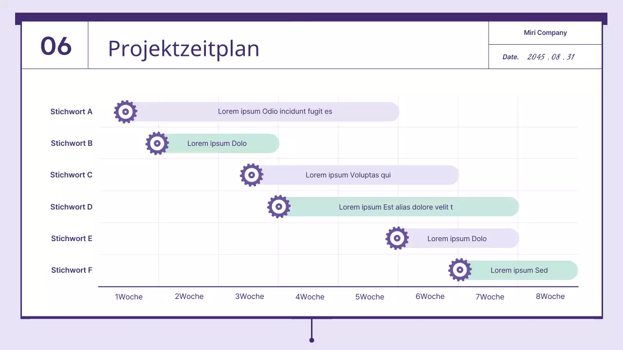 Ein Vorschlag mit lilafarbenen und mintfarbenen Radelementen