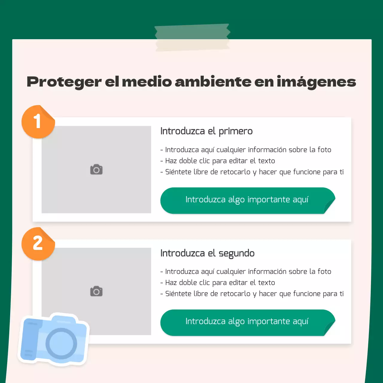 Un bonito concepto de pegatina naranja y verde para el medio ambiente CardNews