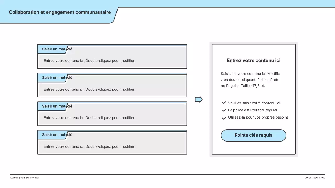 Une proposition politique avec une illustration claire en bleu clair et une forme de point d'indice.
