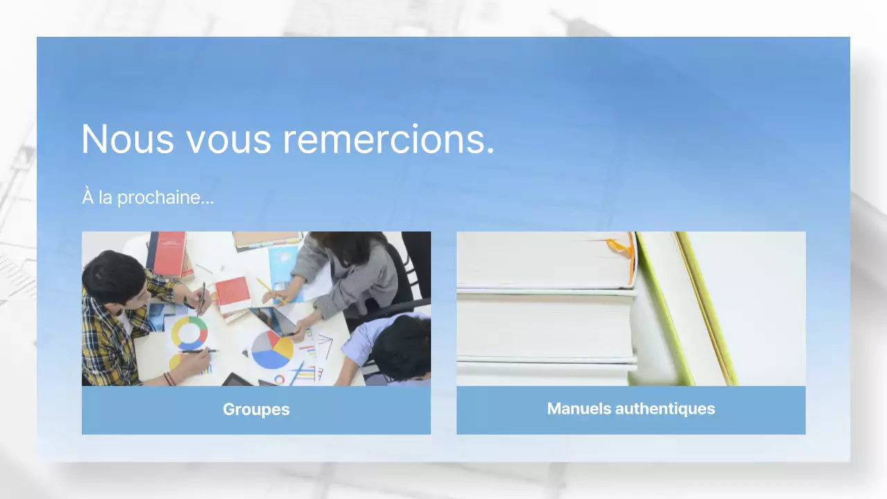 Orientation des cours à l'aide d'une photo avec un dégradé bleu clair et blanc