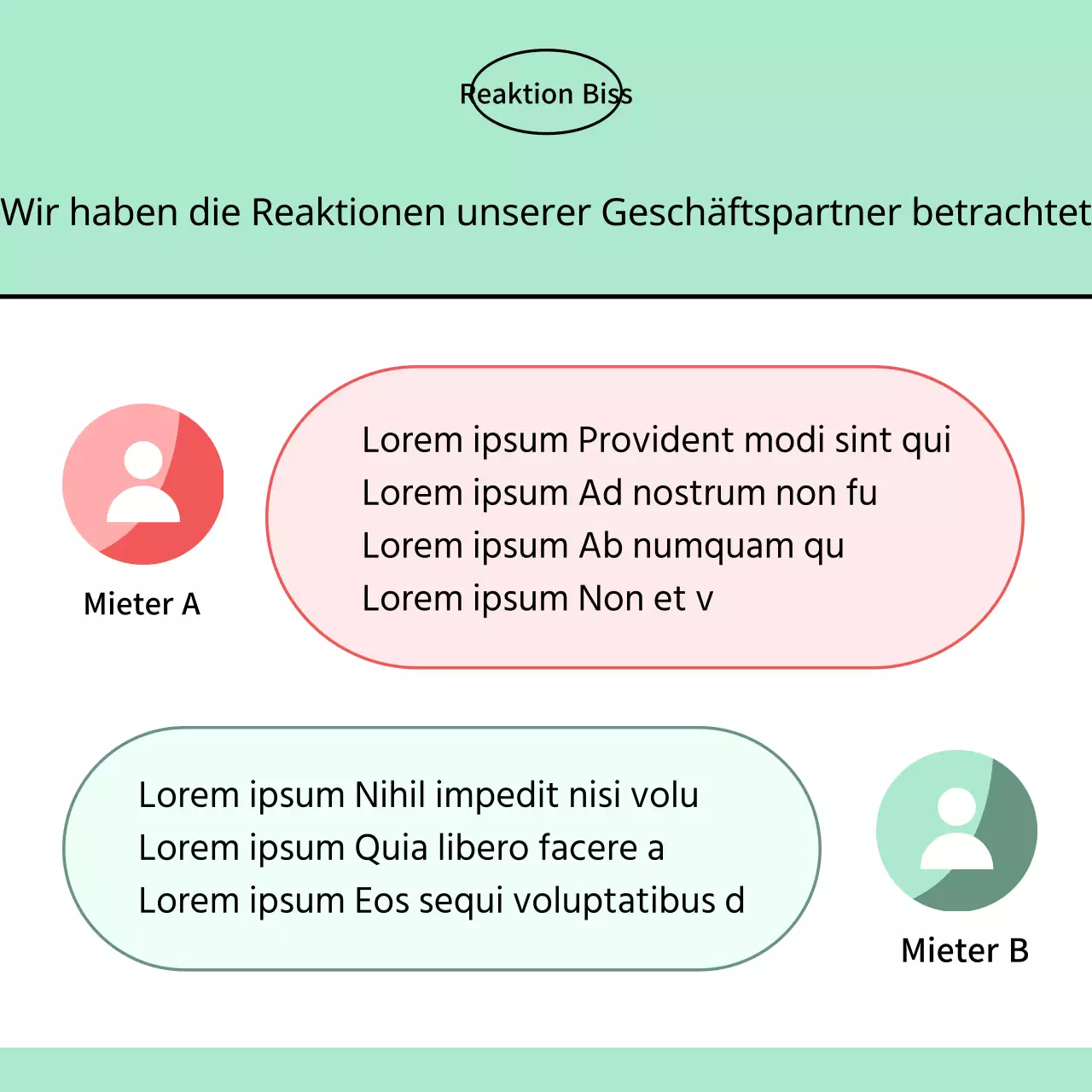 Trendige Immobilienanzeigen in Rot und Mint