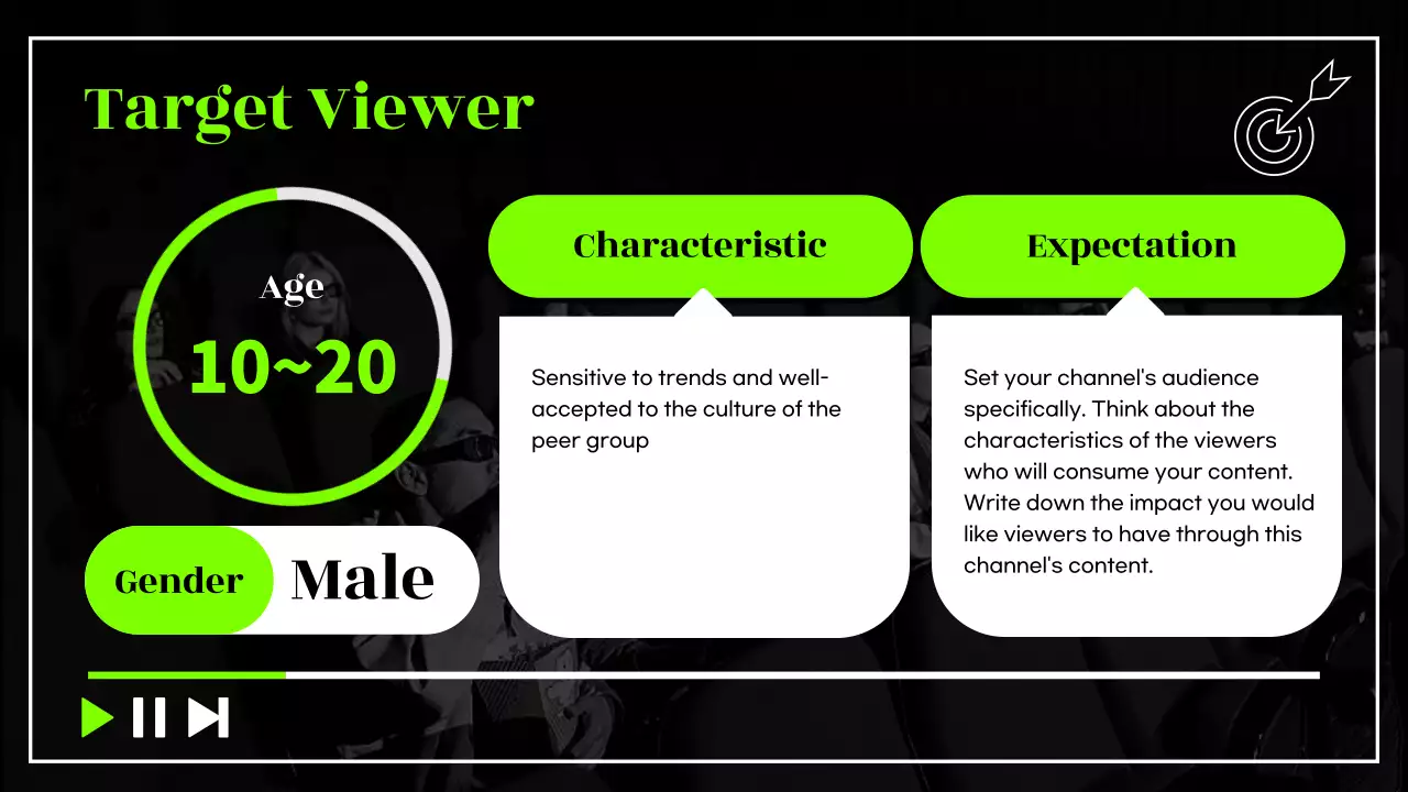 Black & Neon trendy Channel Content Plan proposal