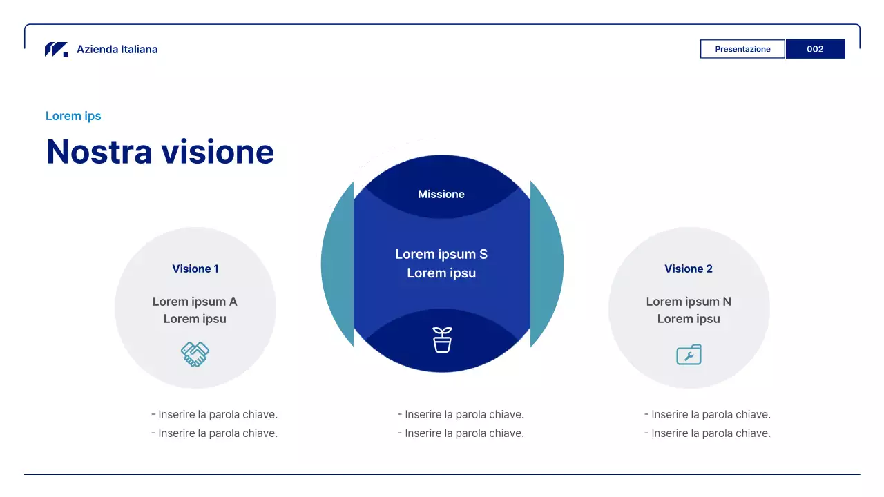 Relazioni aziendali geometriche in blu