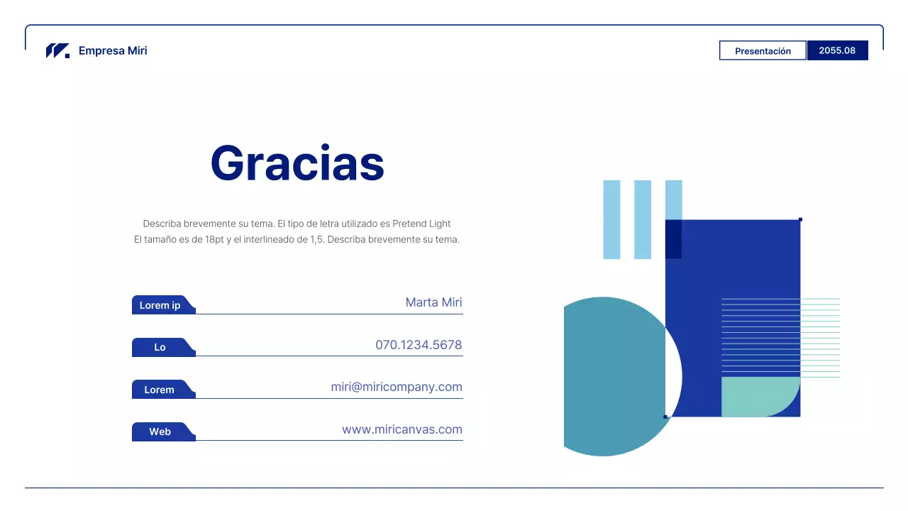 Informes comerciales geométricos en azul