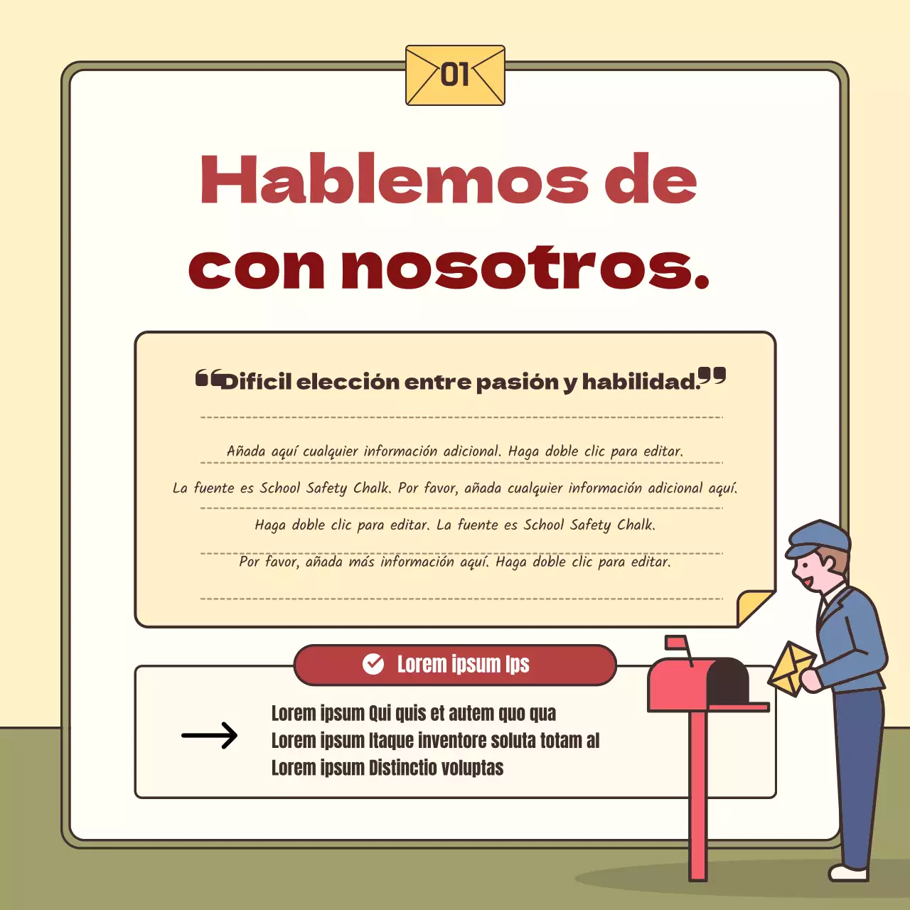 Un simple consejo de socorro amarillo y caqui