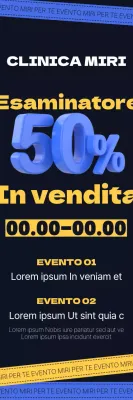 Offerta di sconto in dermatologia per gli studenti del test di ammissione al college, con un layout di caratteri che enfatizza il messaggio, grafica dei numeri in 3D e contrasto di colori.