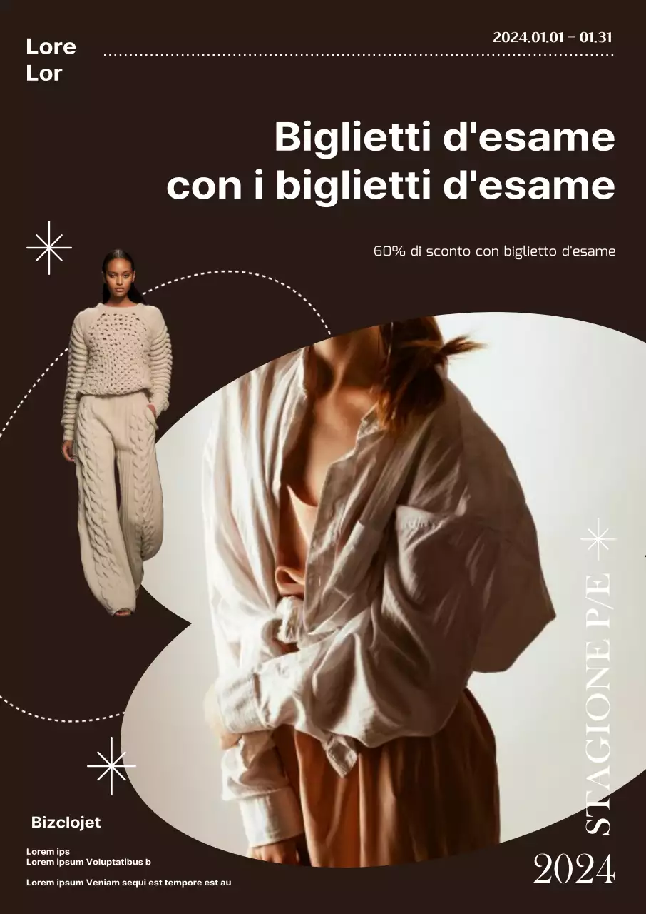 Sfondo marrone Concetto moderno abbigliamento Evento di sconto per studenti