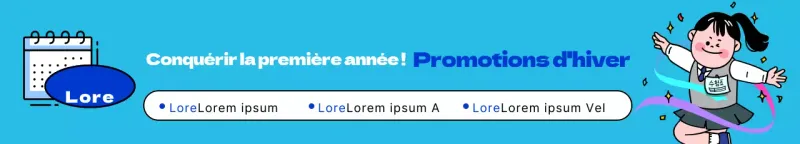 Promotion d'une école avec une illustration d'étudiants en uniformes bleus