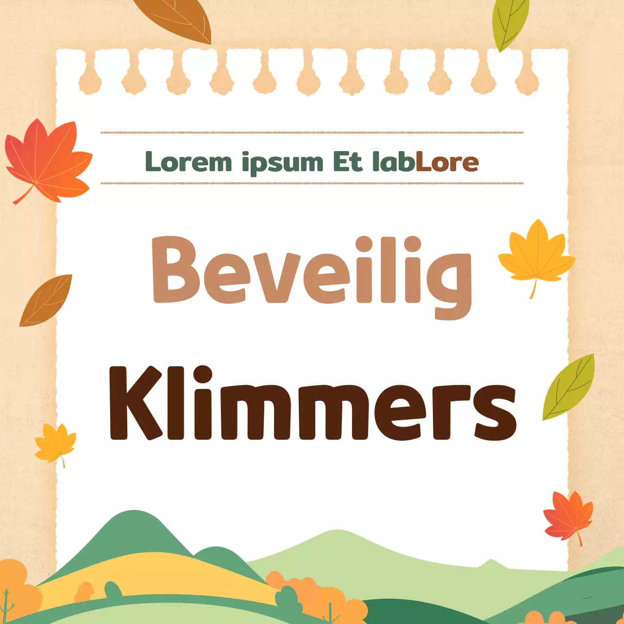 Bevorder moderne, basic herfst wandelvoorzorgen in oranje en beige