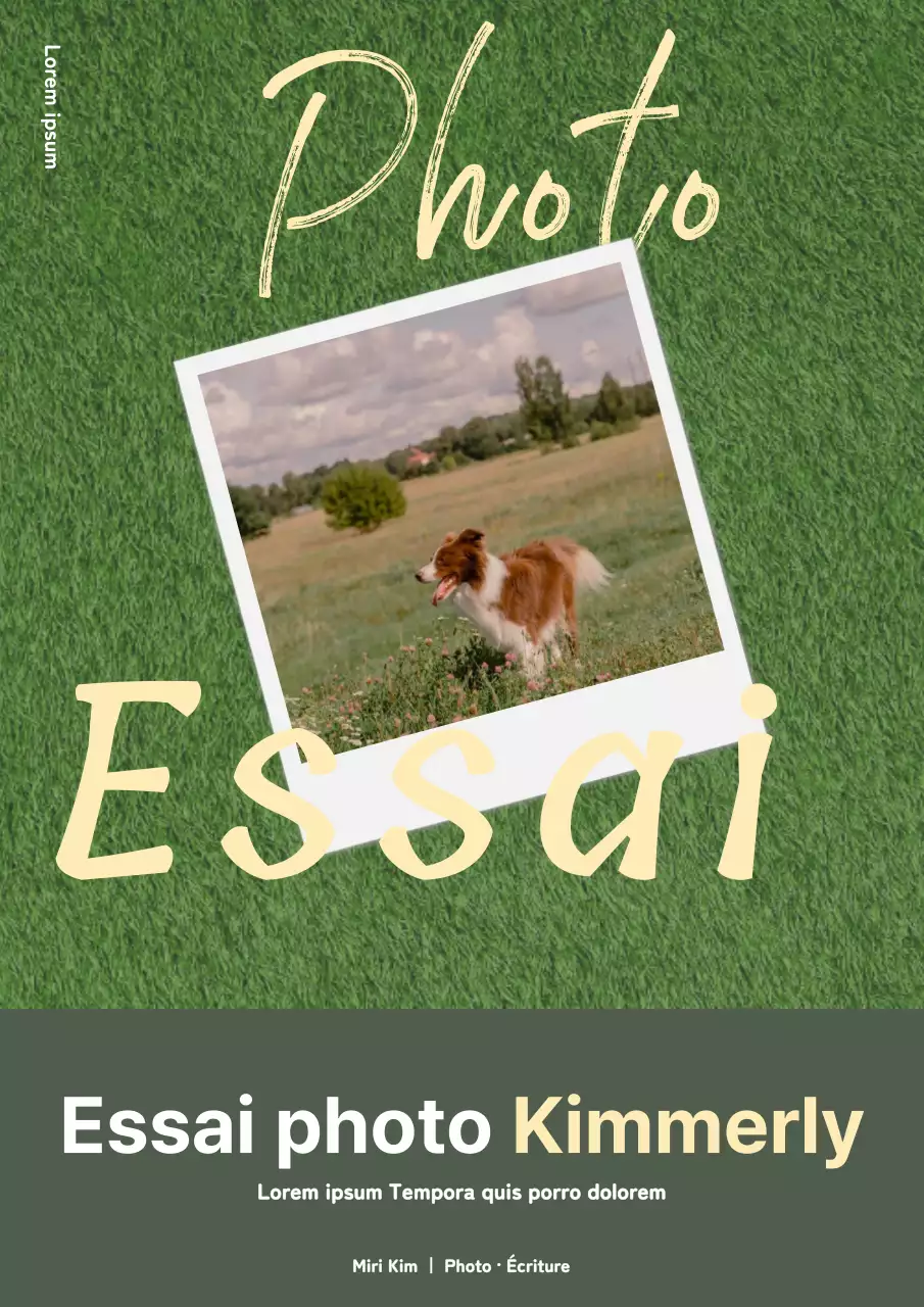 Couverture d'un essai photographique moderne et vert