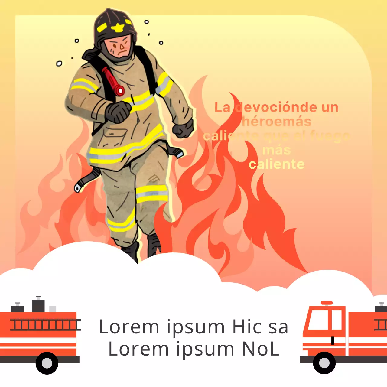 Una sencilla promoción roja y amarilla para el Día de los Bomberos