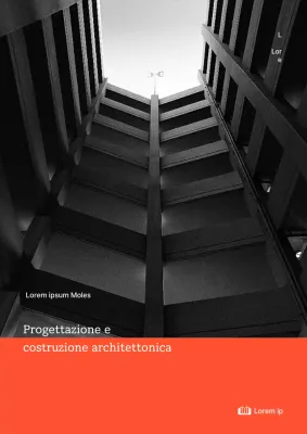 Copertina del libro di design architettonico con accenti multicolori su un edificio foto