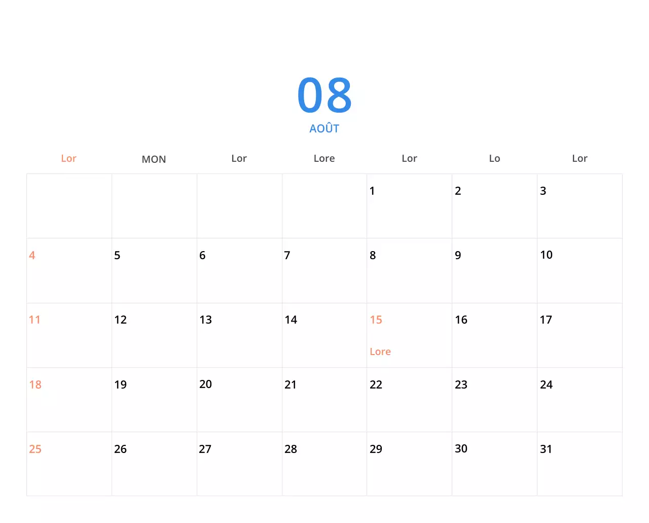 Calendrier de bureau illustré vert sur le thème de la famille