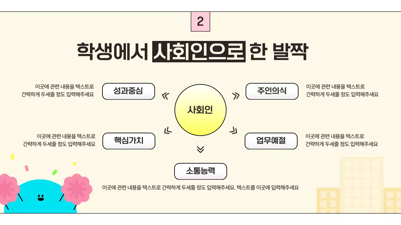 아이보리색의 키치한 조직 적응 세미나 안내서