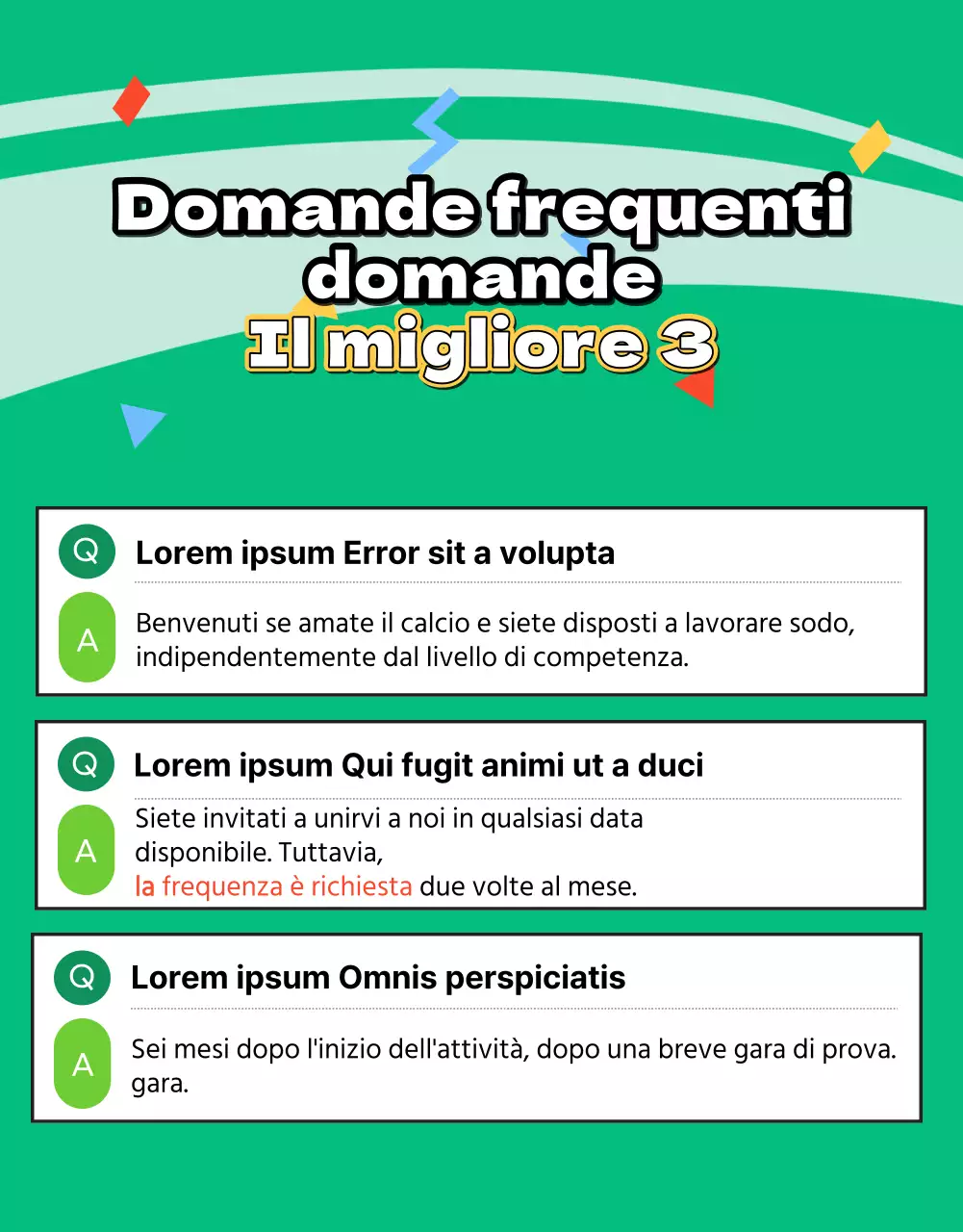 Volantino di reclutamento per il calcio femminile con immagine di un campo da calcio verde
