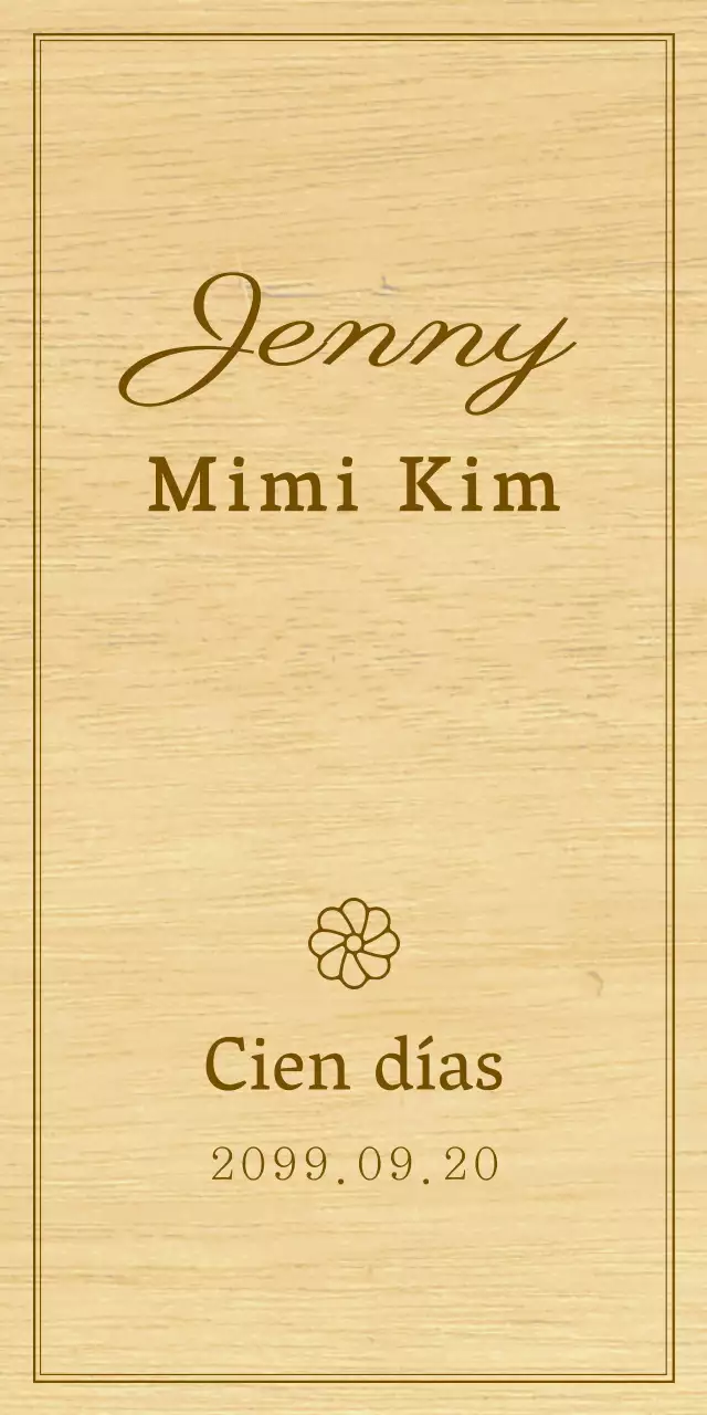 Un sencillo recuerdo en forma de placa de madera con texto e ilustraciones para celebrar el primer cumpleaños de tu bebé.