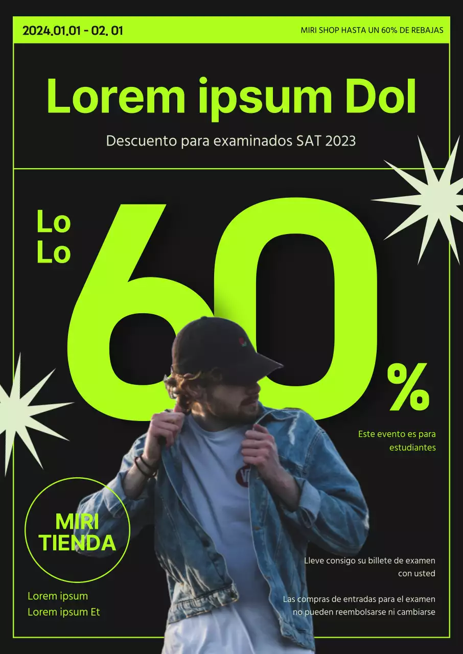 Fondo negro Hip student discount event