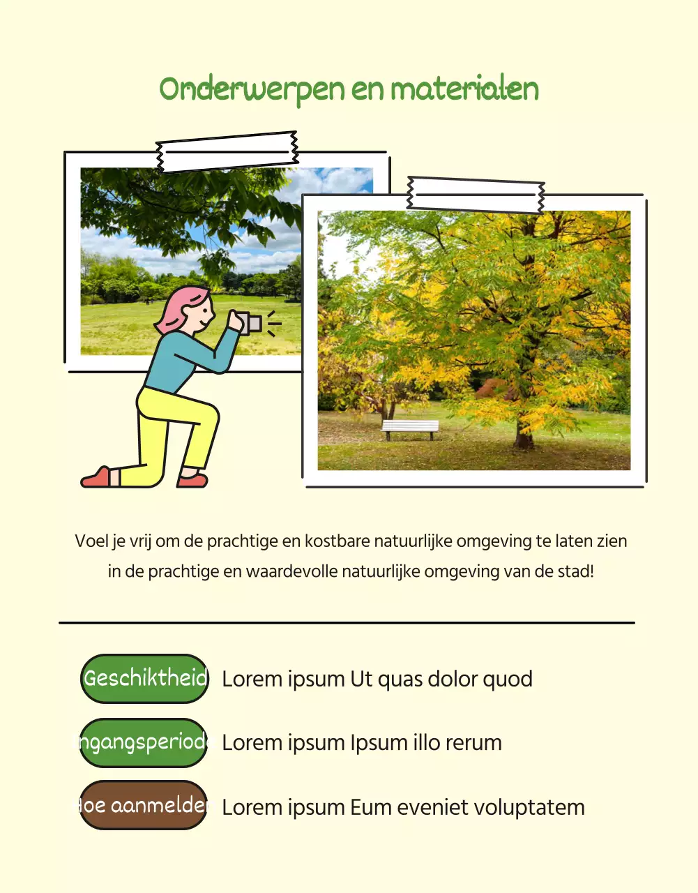 Groen Natuurlijk Vlakke Illustratiestijl Natuur Milieu Liefde Fotowedstrijd