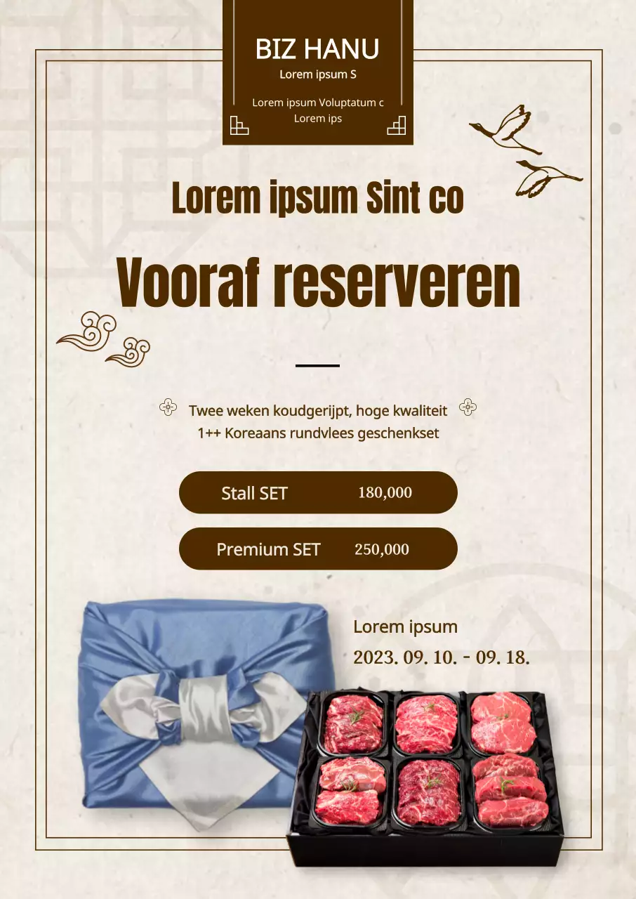 Vooraf reserveren van een traditionele en luxe Chuseok Koreaanse rundvleesset