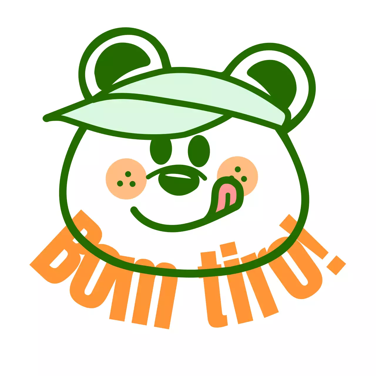 Dedicado aos tacos de golfe com um conceito de ilustração de um urso giro em verde e laranja