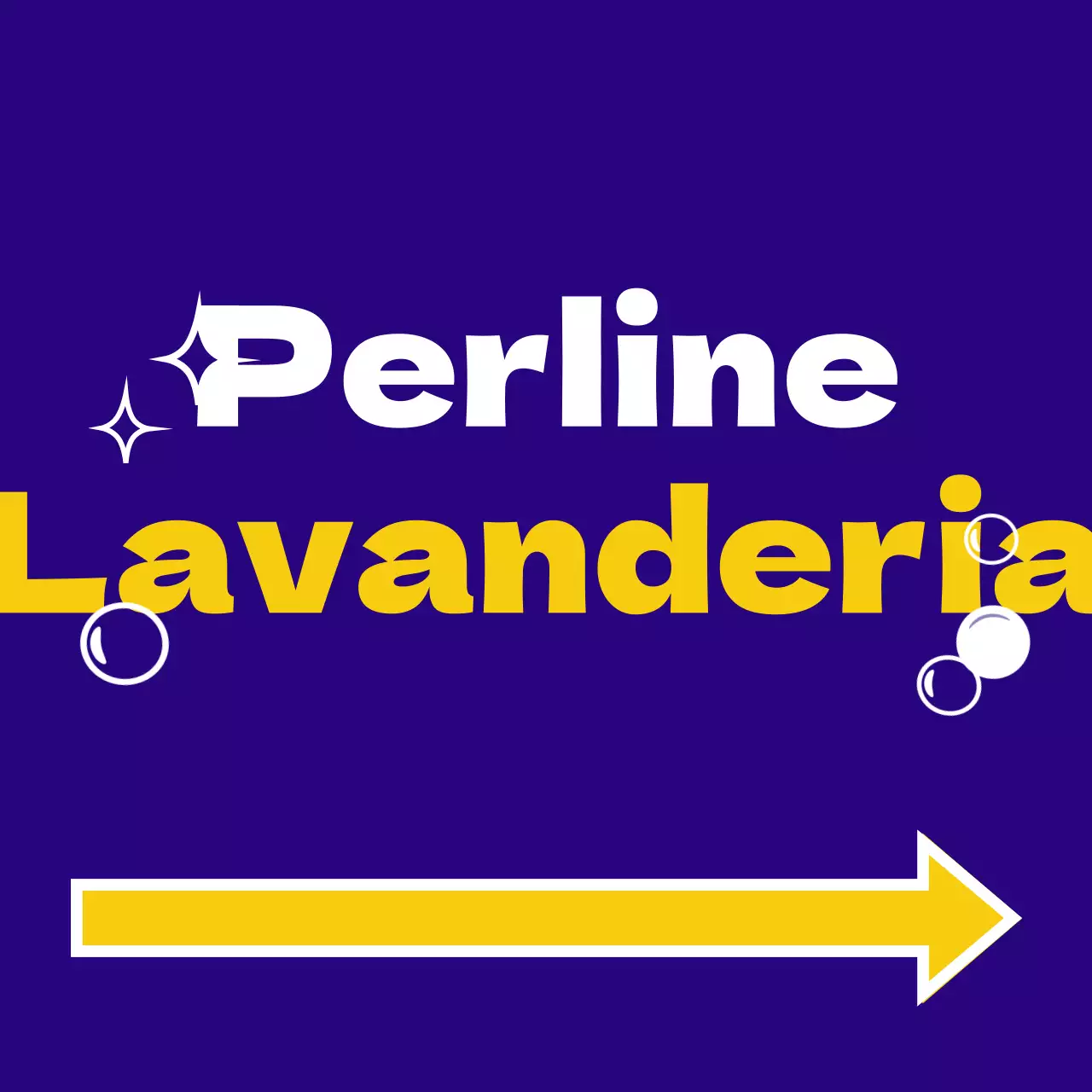 Insegna di facile lettura con testo in blu, giallo, arancione e bianco e illustrazioni a pois, stelle e frecce.