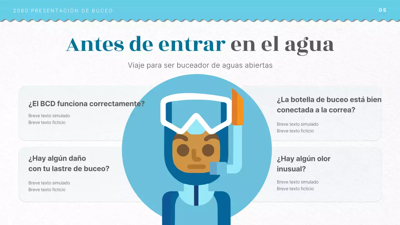 Introducción a la formación de buceo con el concepto de ilustración del océano azul claro