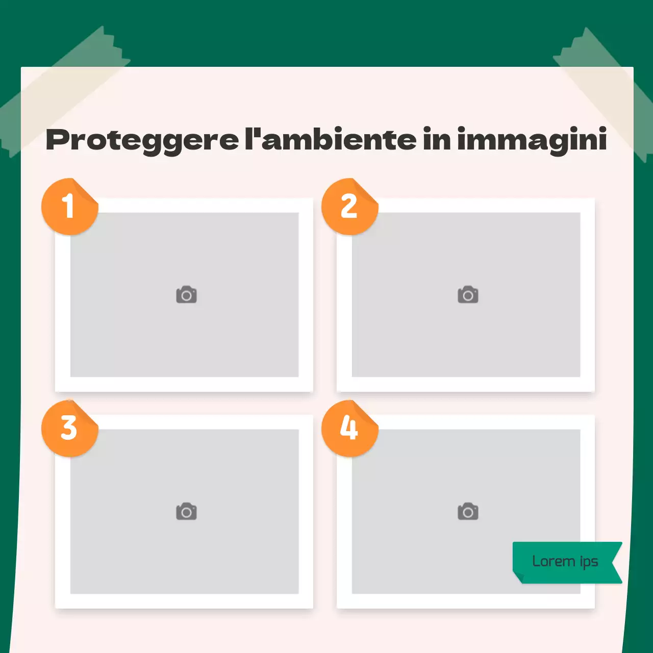 Un simpatico concetto di adesivo arancione e verde per l'ambiente CardNews