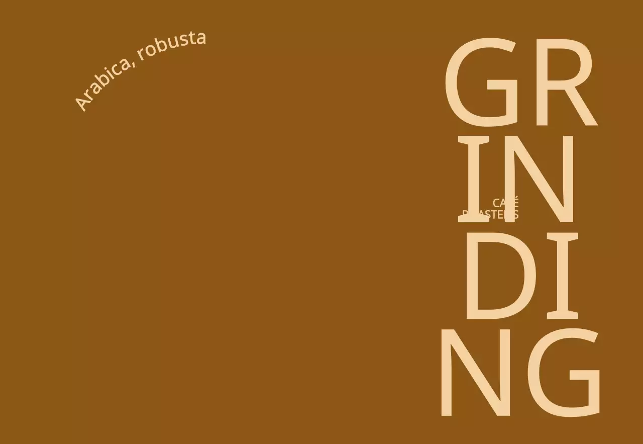 Promotion d'un café au concept simple et haut de gamme dans un texte brun et beige.