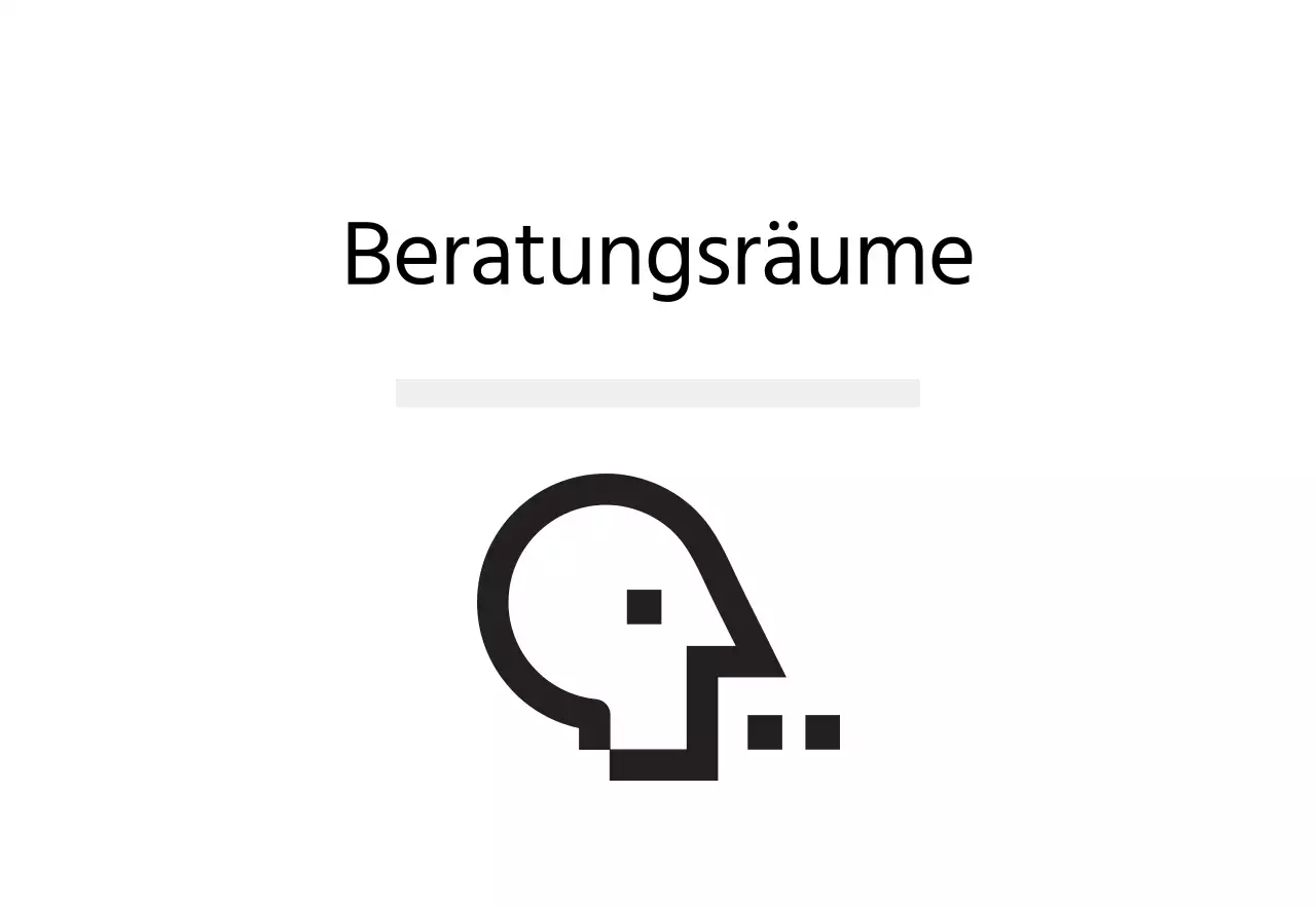 Einfache Beschilderung mit digital wirkenden Symbolen und Platzhaltertext