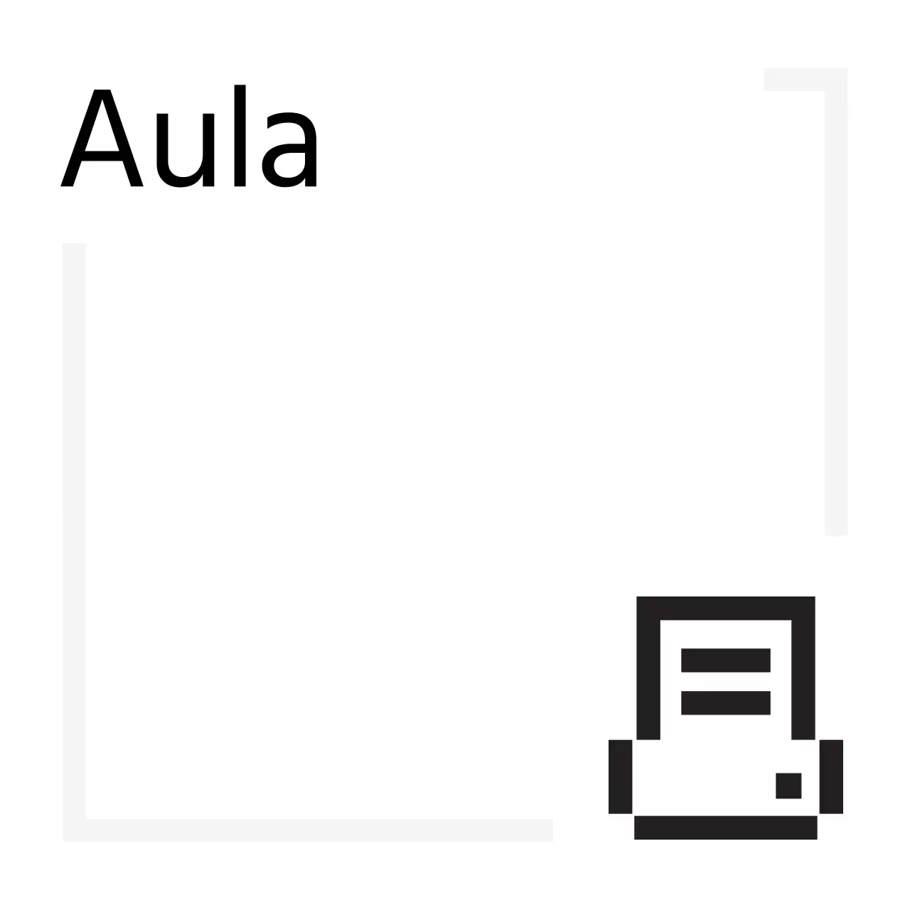 Segnaletica semplice con icone dall'aspetto digitale e testo segnaposto