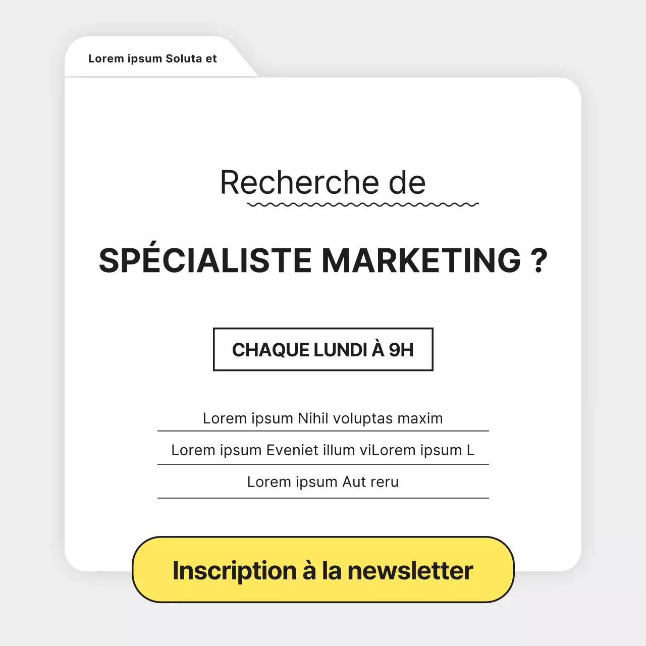 Lettre d'information marketing grise et simple