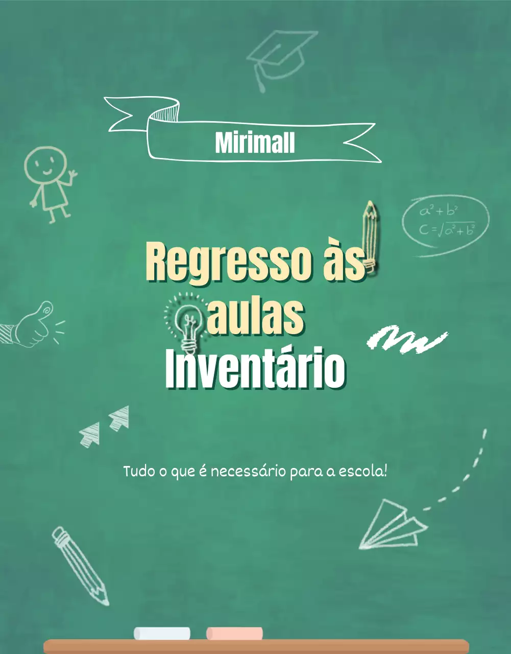 Acessórios de regresso às aulas com um fundo de quadro verde