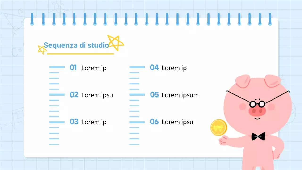 Materiale scolastico kitsch per la matematica in azzurro e giallo