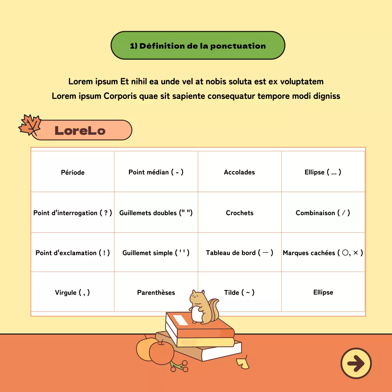 Matériel d'enseignement de la langue coréenne avec de jolies illustrations en jaune et orange